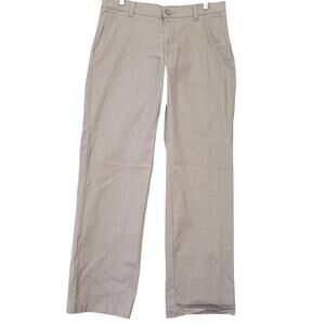 Motion Comfort Gray Khaki Pants Stretch Straight Classic Flat Front Mens Size 32